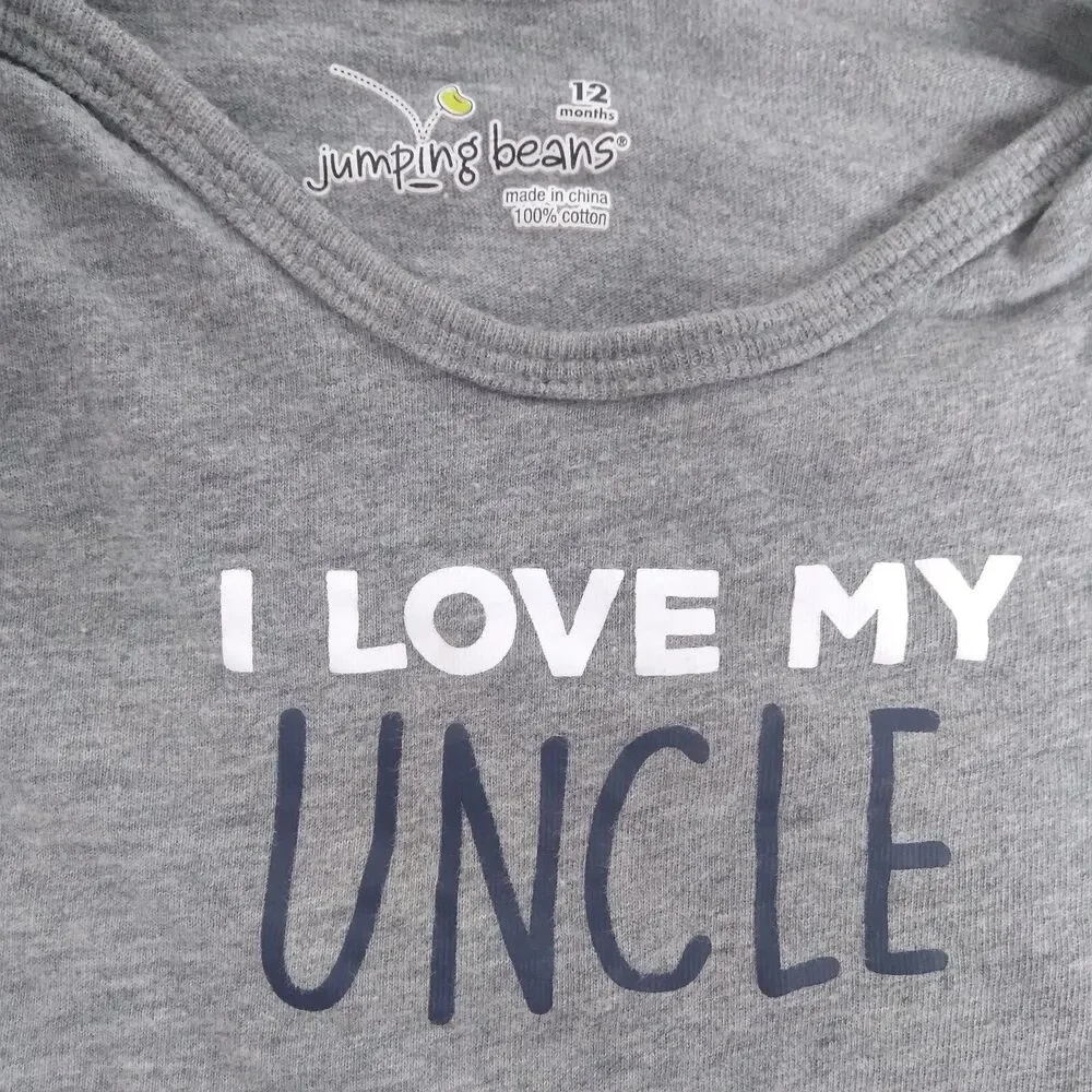 Jumping Beans I Love My Uncle 12m Bodysuit One Piece Creeper Long Sleeve Family